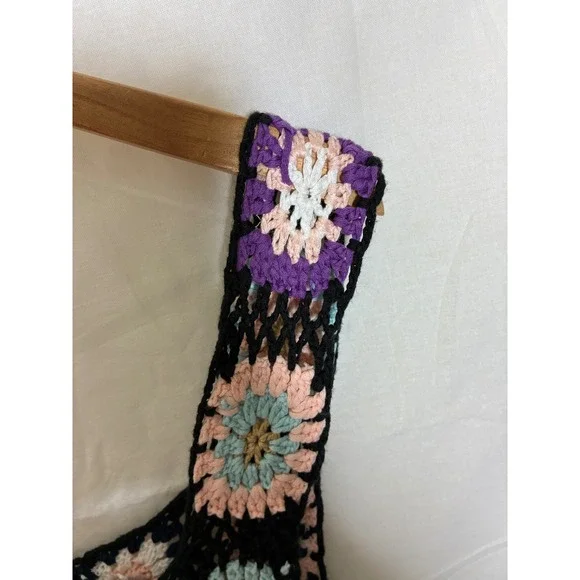 Rebellion Crochet Granny Square Crop Top Boho Festival Hippie Indie - Picture 6 of 6